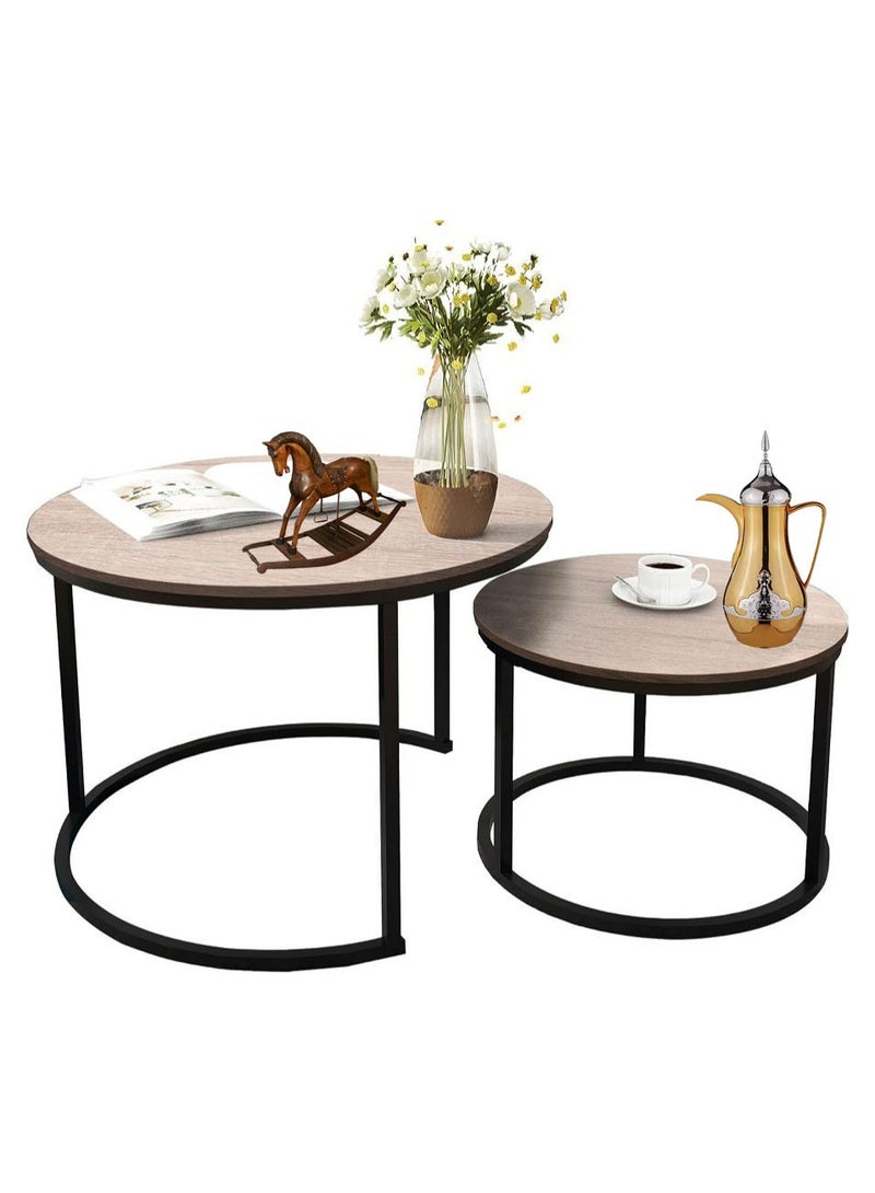 إيه جي دي مجموعة من طاولتين للقهوة وطاولة جانبية للوجبات الخفيفة لغرفة المعيشة وغرفة النوم - Image 1