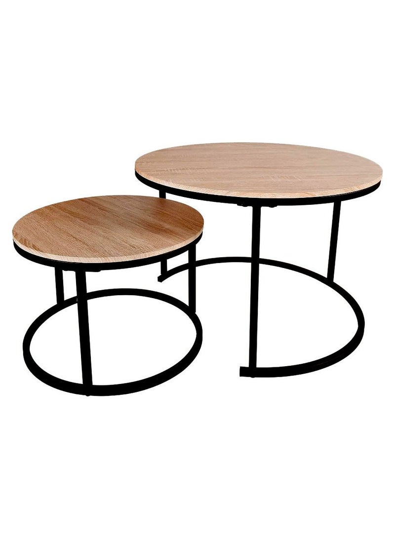 إيه جي دي مجموعة من طاولتين للقهوة وطاولة جانبية للوجبات الخفيفة لغرفة المعيشة وغرفة النوم - Image 4