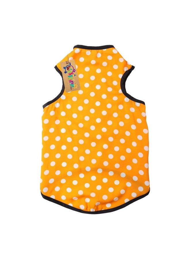 ويستيرن إرا تي شيرت كلاب من القطن الناعم | ملابس كلاب مريحة وجيدة التهوية | سترة بدون أكمام للجراء | (برتقالي منقط) (صغير جدًا) (10 بوصات) - Image 5