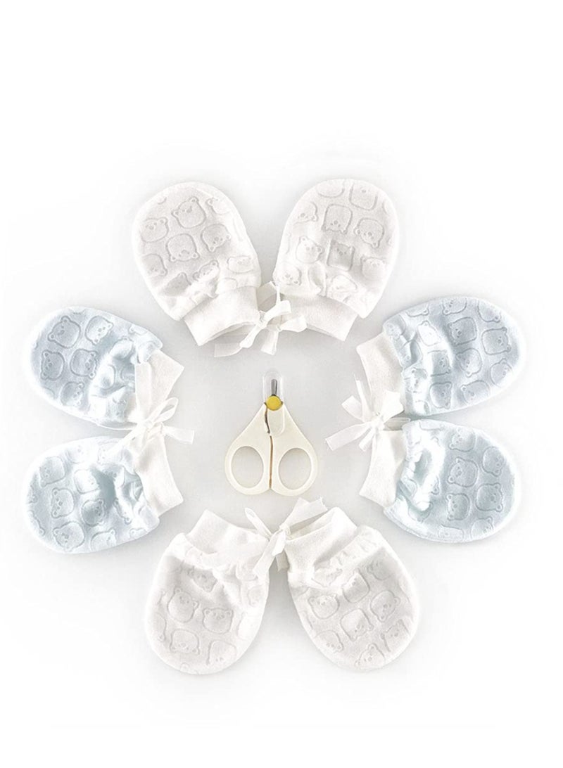 Adjustable Anti-Scratch Baby Mittens for Newborns and Infants - 4 Pairs of Soft Gloves for Boys and Girls - Image 1