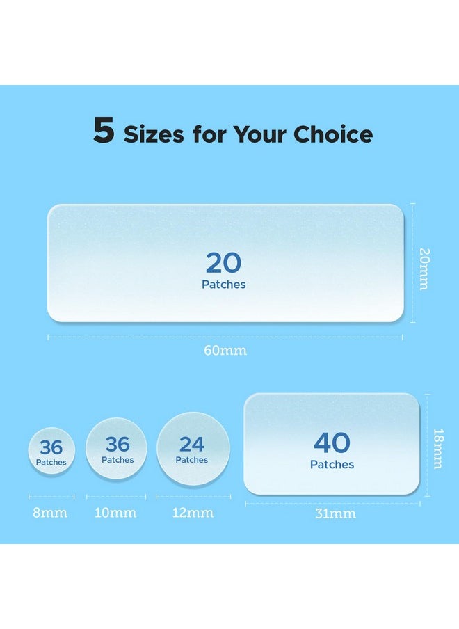 LitBear LitBear Large Pimple Patches, 5 Sizes 156 Patches Big Acne Patches, 60 XL Hydrocolloid Bandages for Full Face, Forehead, Chin, Nose, Body, Back, Neck & Chest, Stirp, Square Large hydrocolloid Patch  - Image 2