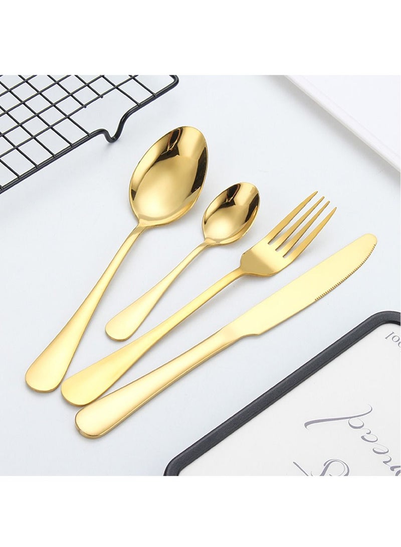 cosyinn 24-piece Stainless Steel Cutlery Set Gold - Image 2