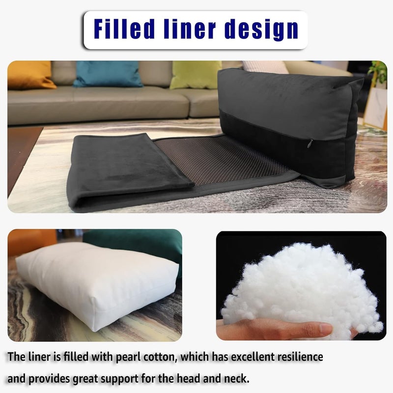AmazeCov Headrest Pillow with Pearl Cotton Filling - Non-Slip Headrest Cushion for Recliners, Sofas and Loveseats (Black) - Image 5