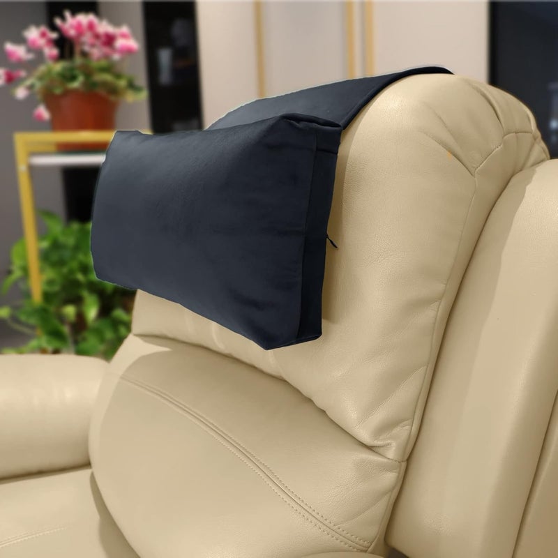 AmazeCov Headrest Pillow with Pearl Cotton Filling - Non-Slip Headrest Cushion for Recliners, Sofas and Loveseats (Black) - Image 1