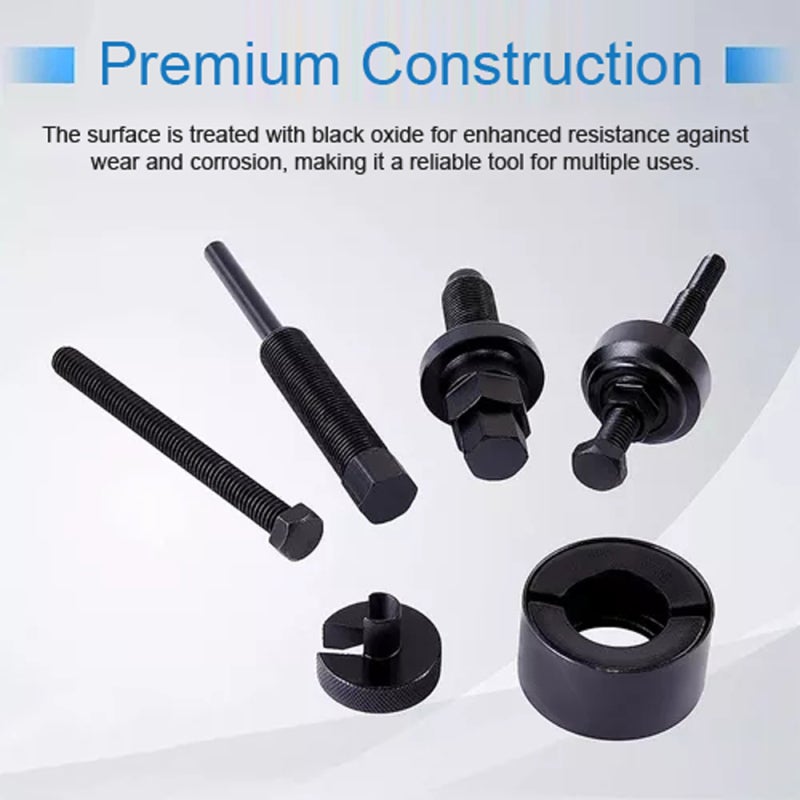 Power Steering Pulley Puller Installer: 45# Carbon Steel Black Oxide Tool Kit, Comprehensive 9-Piece Set with Storage Box - Versatile Size Compatibility for Professional Mechanics, DIY Enthusiasts and - Image 4