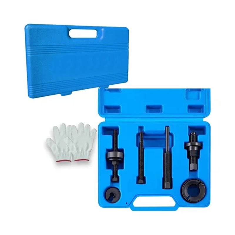Power Steering Pulley Puller Installer: 45# Carbon Steel Black Oxide Tool Kit, Comprehensive 9-Piece Set with Storage Box - Versatile Size Compatibility for Professional Mechanics, DIY Enthusiasts and - Image 1