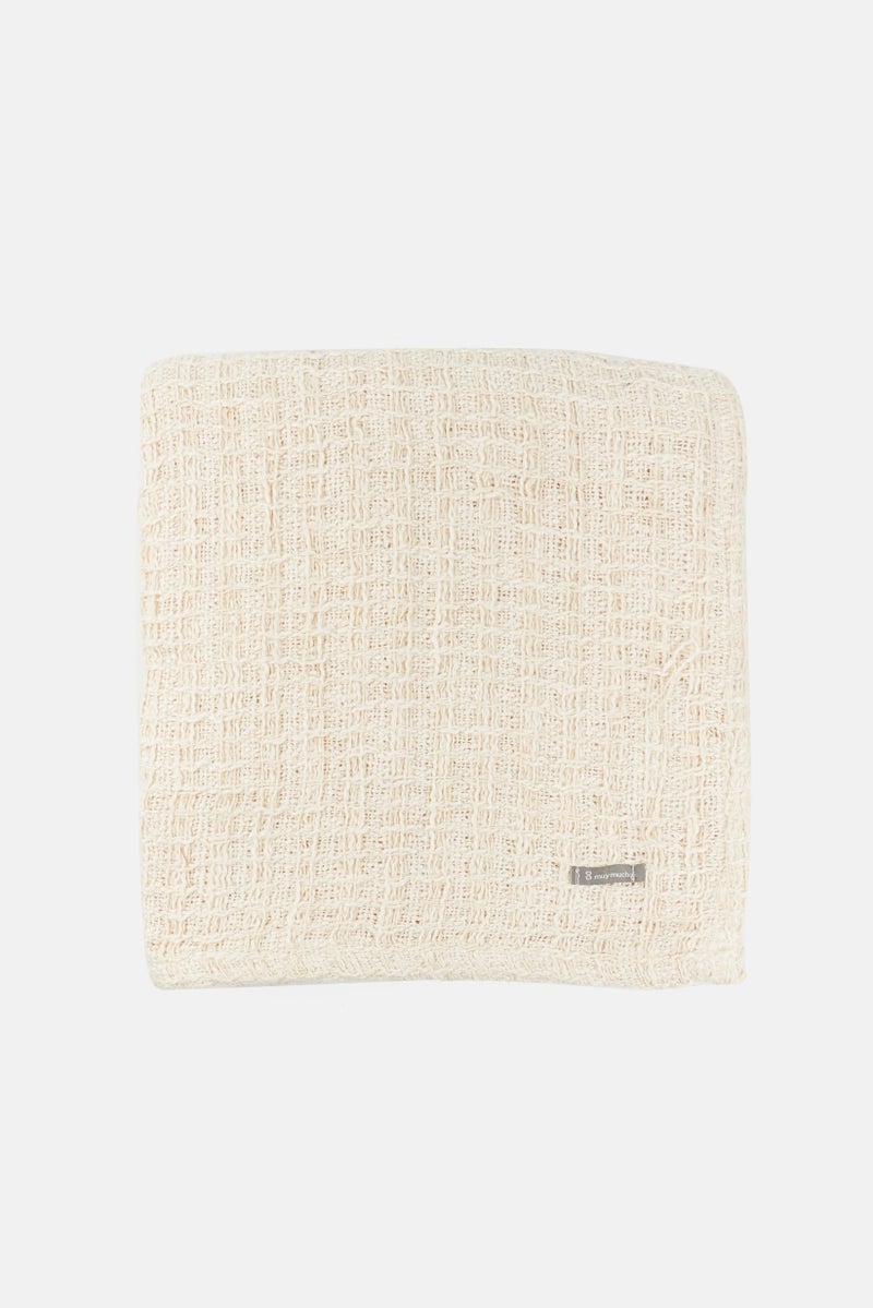 Muy Mucho Single Cotton Multi Purpose Fringes 130 x 170 cm, Beige  - Image 1
