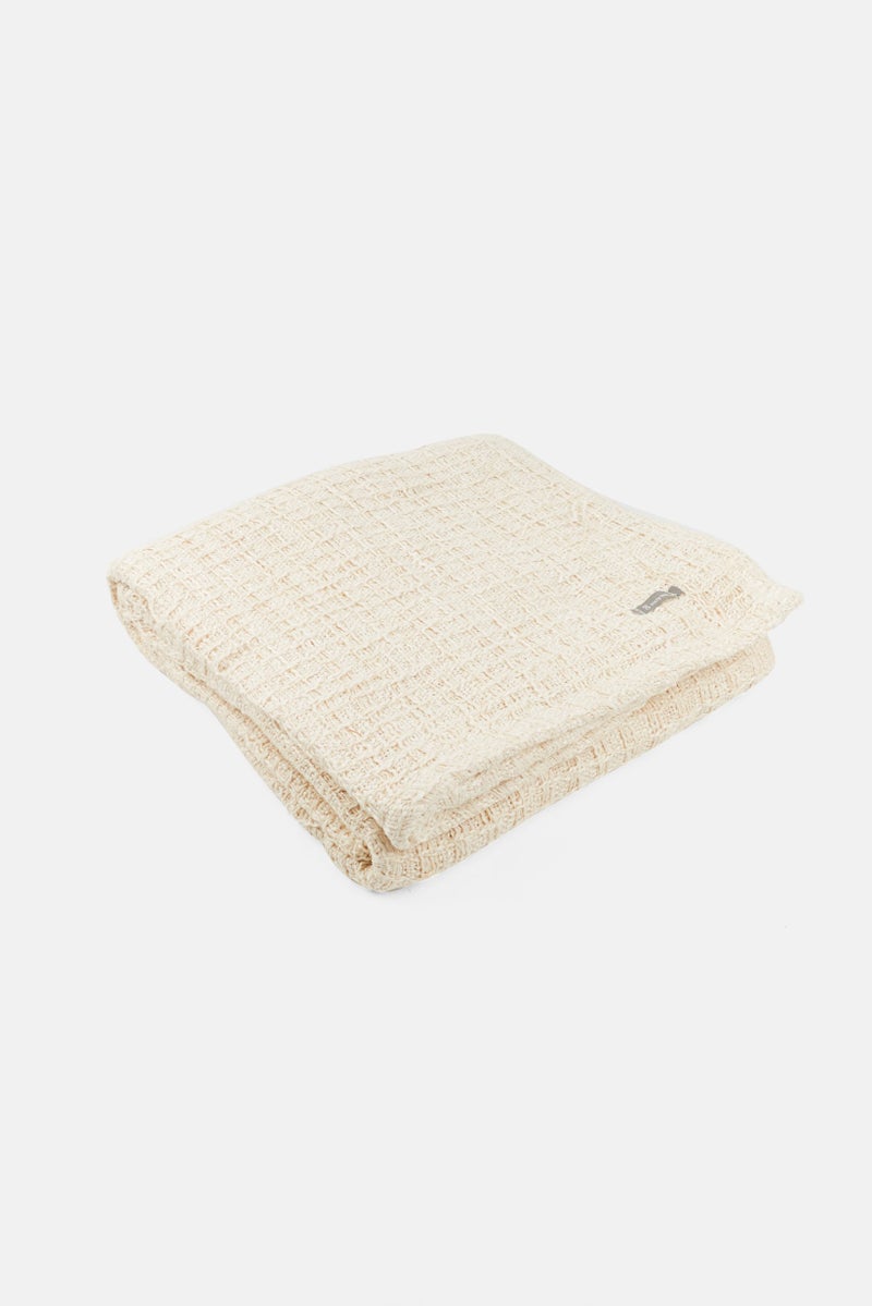 Muy Mucho Single Cotton Multi Purpose Fringes 130 x 170 cm, Beige  - Image 2