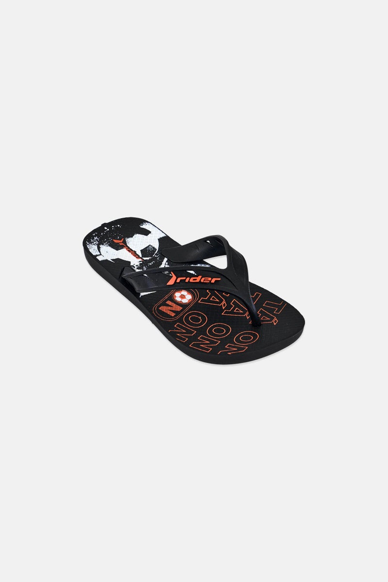 RIDER Kids Boy Slip On Slippers, Black - Image 1