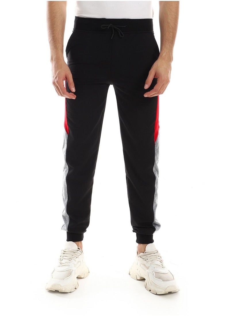 Caesar Detailed Casual Sweatpants With Coloured Side  - Image 1
