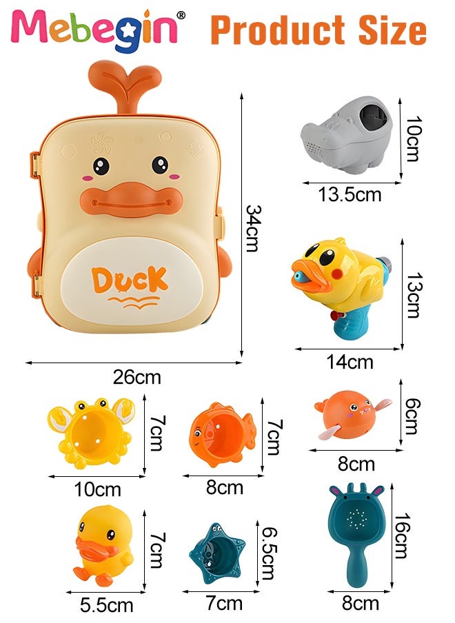 MEBEGIN - 7 Pieces Beach Toys Set with Trolley Case and Sea Animal Molds, Creative Bath Toys Set, Convenient To Carry, Colorful Sand Toys, Suitable for Beach, Bathing, Swimming Parties, Garden Planting - Image 1