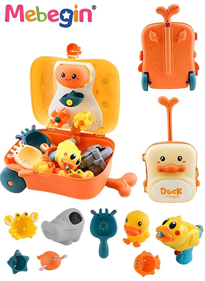 MEBEGIN - 7 Pieces Beach Toys Set with Trolley Case and Sea Animal Molds, Creative Bath Toys Set, Convenient To Carry, Colorful Sand Toys, Suitable for Beach, Bathing, Swimming Parties, Garden Planting - Image 1