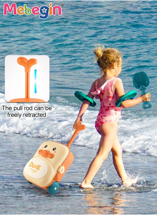 MEBEGIN - 7 Pieces Beach Toys Set with Trolley Case and Sea Animal Molds, Creative Bath Toys Set, Convenient To Carry, Colorful Sand Toys, Suitable for Beach, Bathing, Swimming Parties, Garden Planting - Image 1