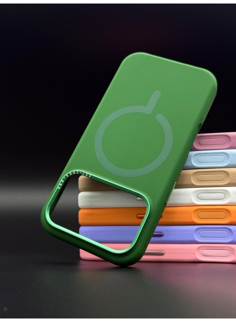 general Premium Silicone MagSafe Case for iPhone 17 Pro Max – Slim, Shockproof, Magnetic Wireless Charging Compatible Protective Cover (Green) - Image 1
