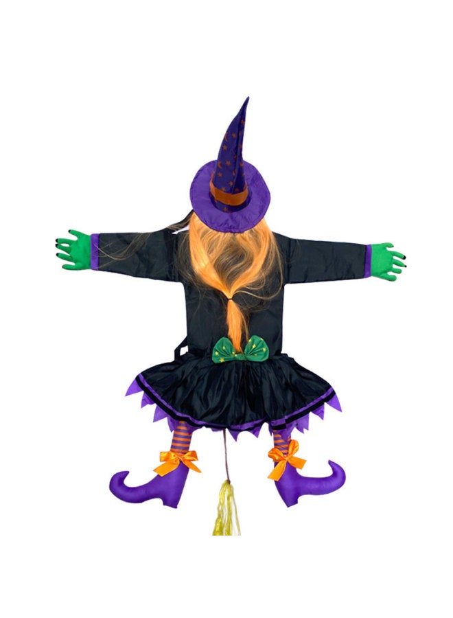 Loquat Witch Doll Wall Climbing Ghost Dress-up Pendant Garden Hotel Home Tree Climbing Ghost Decoration Hanging Tree Doll-Color:Orange Hair Purple Feet - Image 1