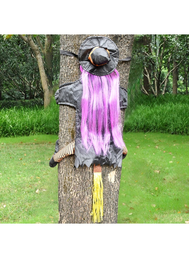 Loquat Witch Doll Wall Climbing Ghost Dress-up Pendant Garden Hotel Home Tree Climbing Ghost Decoration Hanging Tree Doll-Color:Orange Hair Purple Feet - Image 4