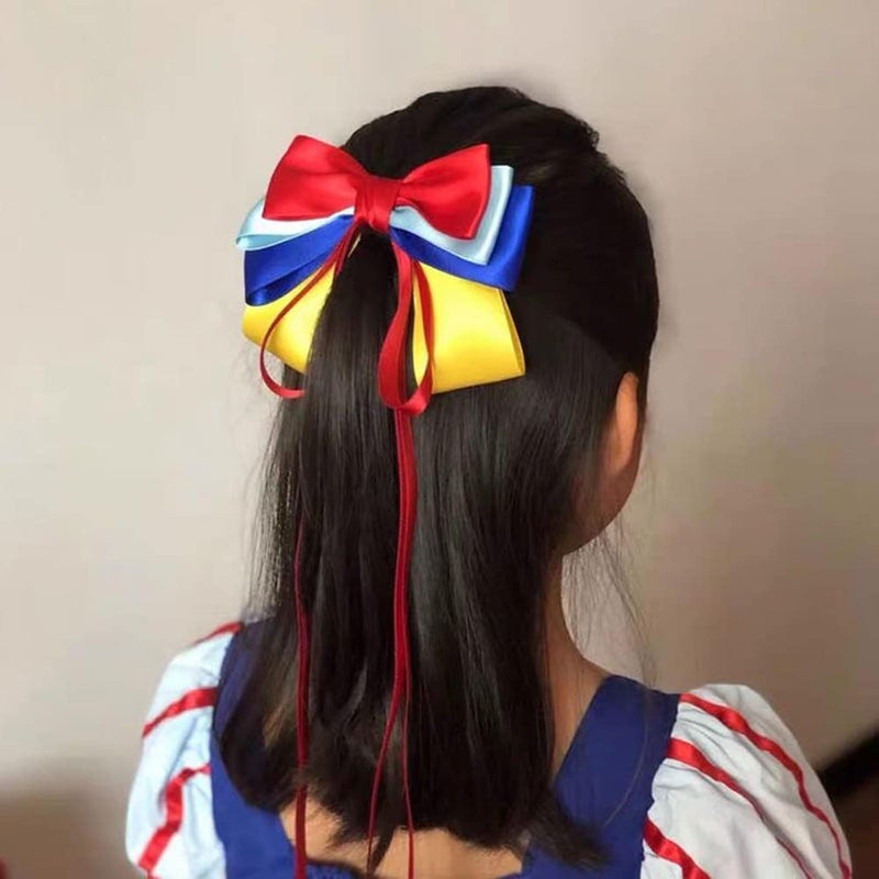 Yosbabe Princess Snow White Costume Dress up Accessories for Girls Princess Snow White Cosplay Party Favors Christmas Gifts Set Including Crown Hair Bow Gloves Accessories - Image 4