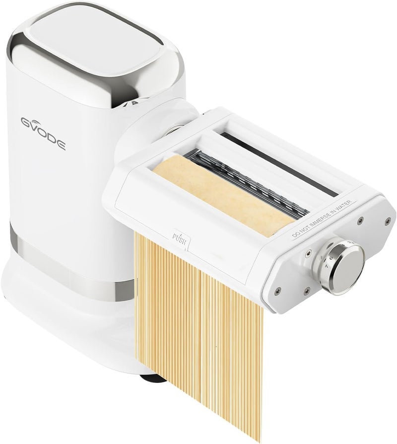 GVODE Electric Pasta Maker - 3-in-1 Pasta Sheet Roller & Cutter Set 700W Max Motor, includes Fettuccine & Spaghetti Maker with Cleaning Brush, White - Image 1