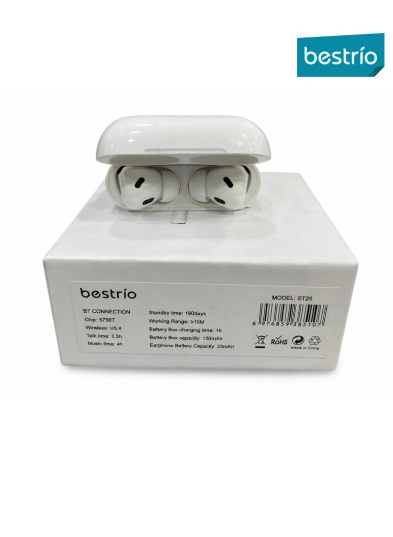 BESTRIO سماعات  / Bestrio ST25 / اللاسلكية الحقيقية / تقنية / Bluetooth 5.4 / اقتران تلقائي / تحكم باللمس / جودة صوت HiFi / ميكروفون مكالمات واضح / دعم المساعد الصوتي / سماعات رياضية للموسيقى / شحن Type-C - Image 2
