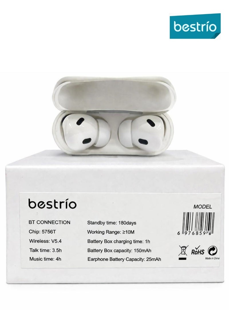 BESTRIO سماعات  / Bestrio ST25 / اللاسلكية الحقيقية / تقنية / Bluetooth 5.4 / اقتران تلقائي / تحكم باللمس / جودة صوت HiFi / ميكروفون مكالمات واضح / دعم المساعد الصوتي / سماعات رياضية للموسيقى / شحن Type-C - Image 5