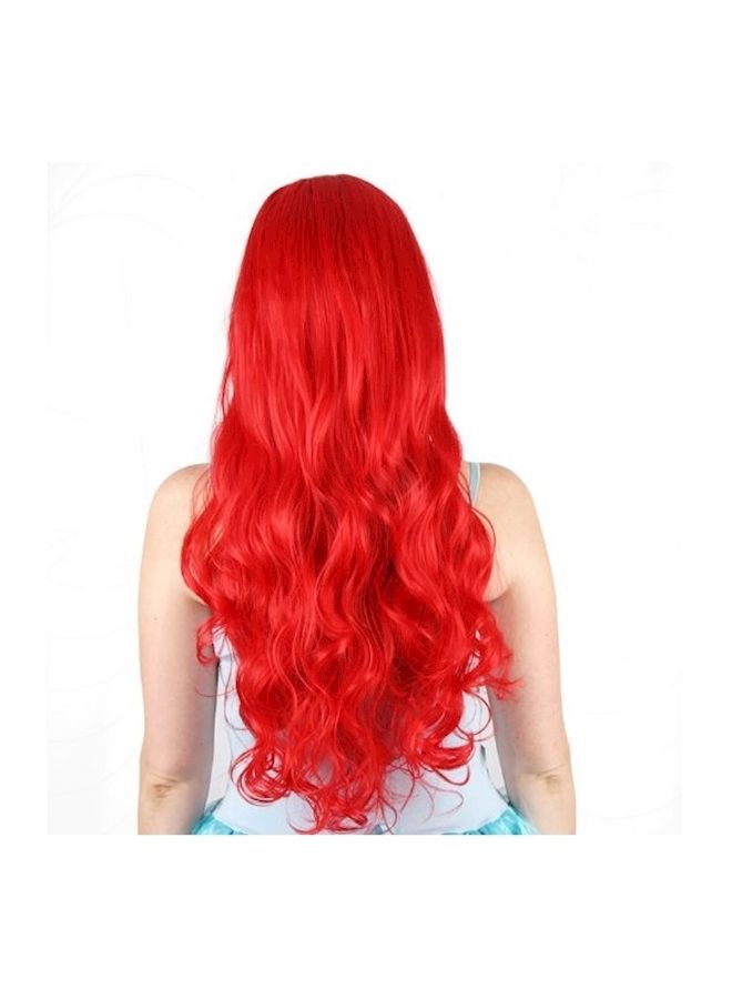 NIBEMINENT The Little Mermaid Alice Princess Long Hair Extension Wig Red - Image 1