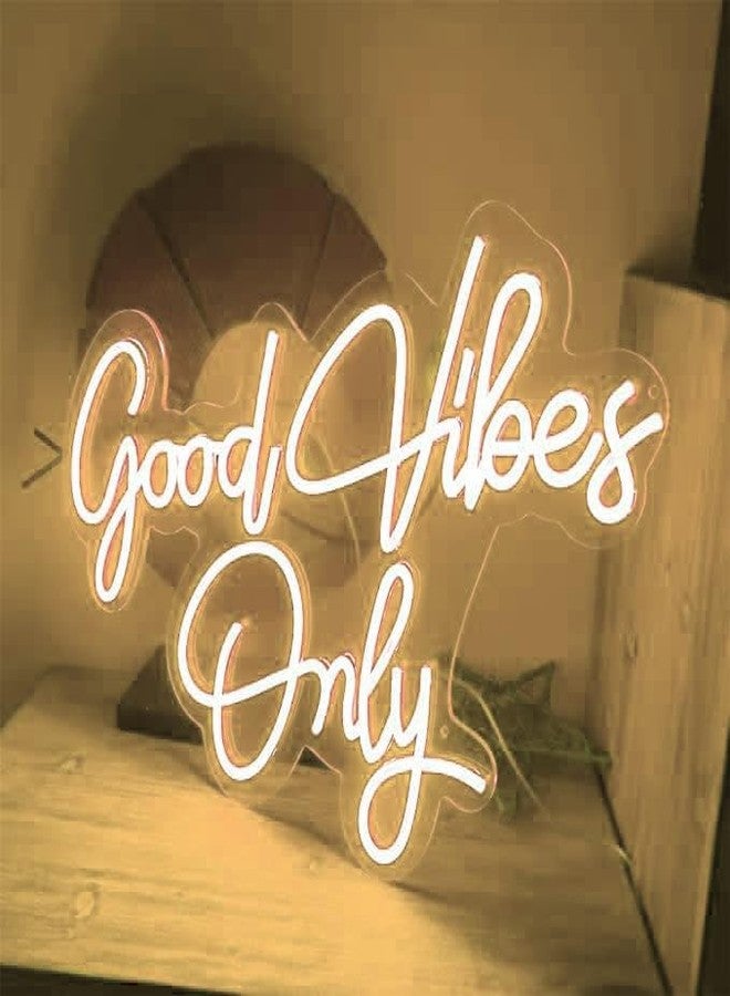 Fabsouk Premium Good Vibes Only LED Neon Signs Board Light LED Decorative Sign - Wall Decor/Table Decor, Home Decor for Wedding Party Kids Room Living Room House Bar Pub Hotel (18 x 12 Inches) - Image 2