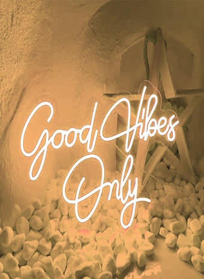 Fabsouk Premium Good Vibes Only LED Neon Signs Board Light LED Decorative Sign - Wall Decor/Table Decor, Home Decor for Wedding Party Kids Room Living Room House Bar Pub Hotel (18 x 12 Inches) - Image 1