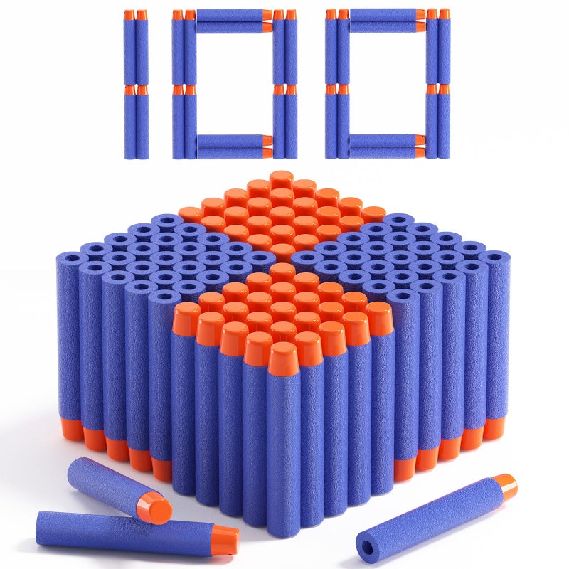 AMOSTING Refill Darts 100PCS Bullets Ammo Pack Compatible for Nerf N-Strike Elite 2.0 Series DinoSquad â€“ Work with All Elite Blasters Blue - Image 1