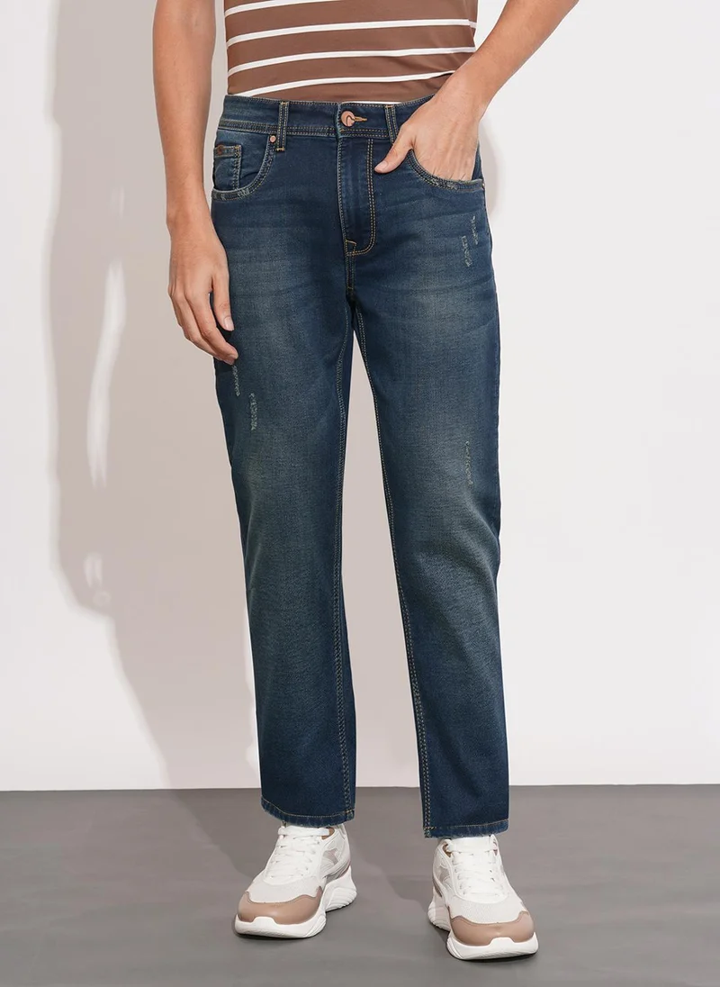 Being Human Men Slim Fit Mid-Rise Mildly Distressed Light Fade Jeans