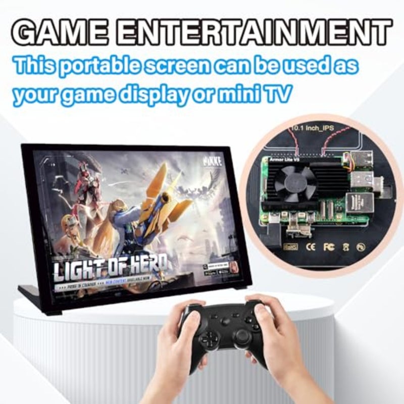 10.1 Inch Capacitive Touchscreen HDMI Monitor for Raspberry Pi - IPS 1280x800 LCD Display With Dual-Speaker and Mount Hole for Pi 5/4B/3B+/3B/B+ Board - Image 4