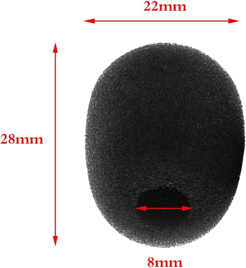 klarakoPack/10pcs Mini Foam Mic Cover Windshield Windscreen for Lavalier Lapel Tie Clipklarakoon Microphone, Antiklarakodust Antiklarakonoise klarakoBlack, 28 x 22 x 8mm - Image 2