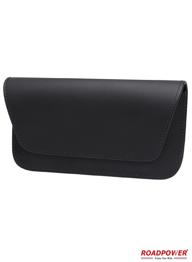 RoadPower Sunglasses Holder For Car Case Leather Glasses Clip Holder For Sun Visor Black - Image 1