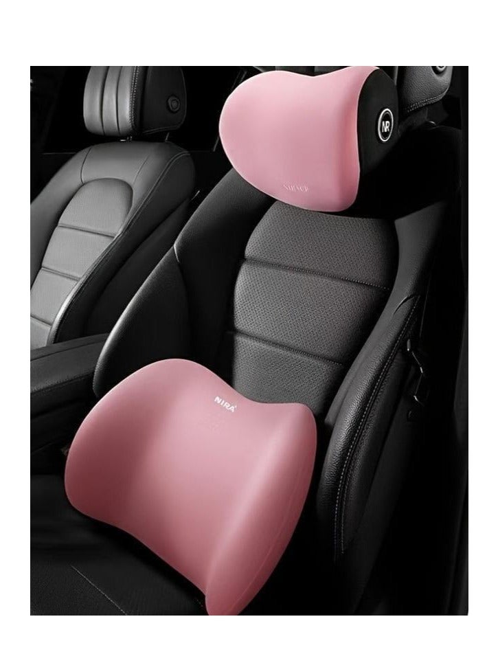 Foam Pillow Lumbar Support and Headrest Cushions for Car - Comfortable Memory Foam Pillows for Car and Office.1 -Lumbar Support Pillow 1- Headrest Pillow - Image 1