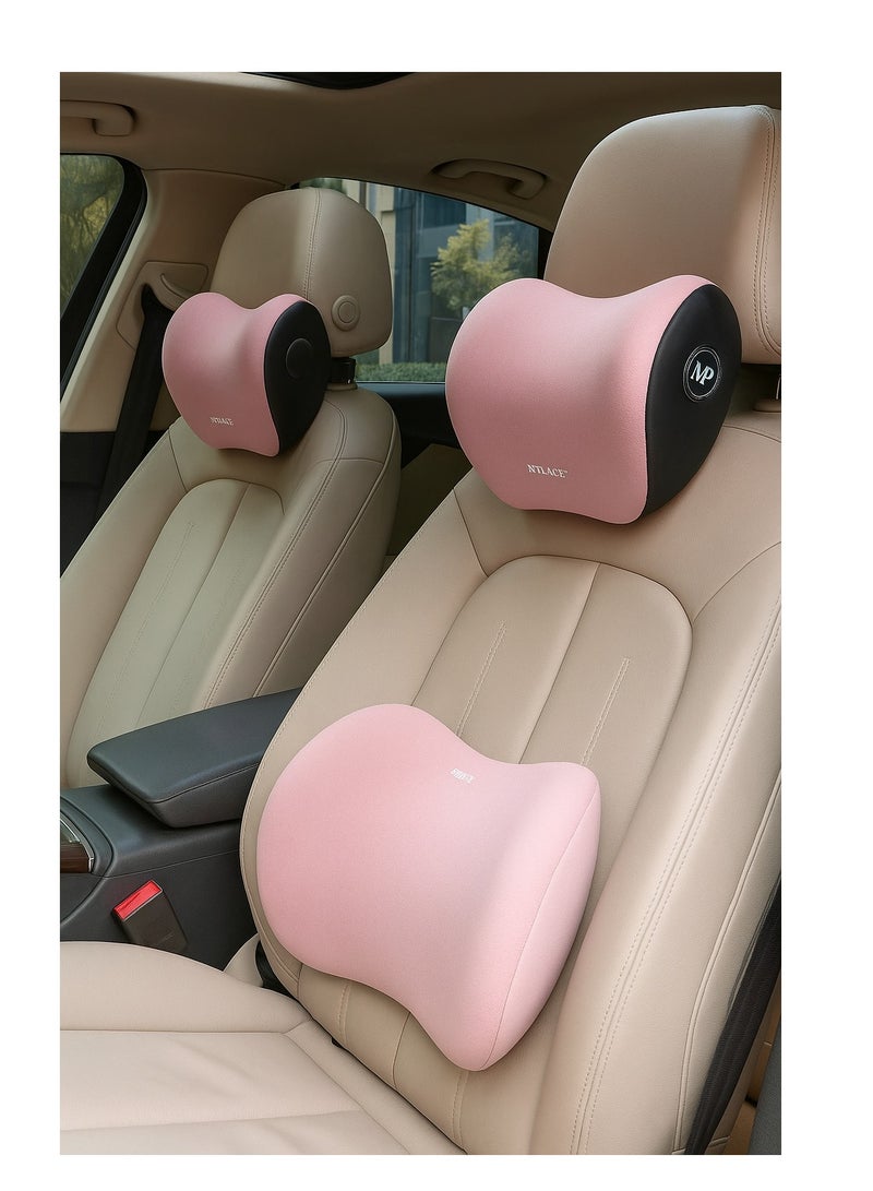 Foam Pillow Lumbar Support and Headrest Cushions for Car - Comfortable Memory Foam Pillows for Car and Office.1 -Lumbar Support Pillow 1- Headrest Pillow - Image 2