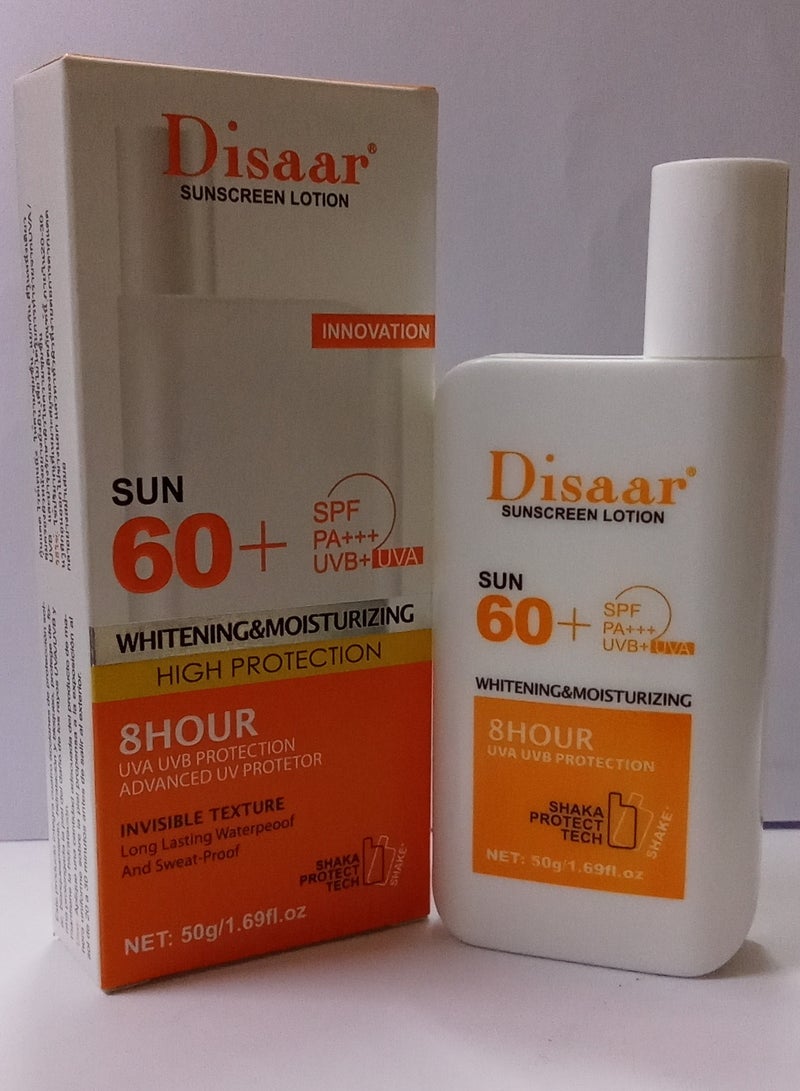 واقي شمس مبيض للبشرة ومرطب بعامل حماية 60 عبوة 50جم