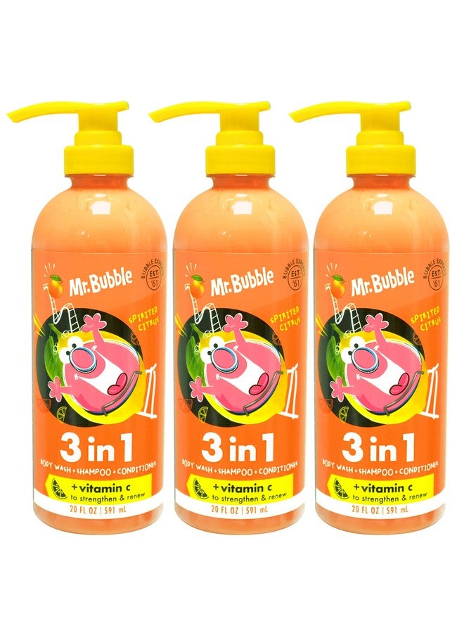 مستر. بابل شامبو وبلسم غسول الجسم 3 في 1 بالحمضيات الروحية بالإضافة إلى فيتامين C لتقوية وتجديد الشعر والجسم 3 عبوات - Image 1