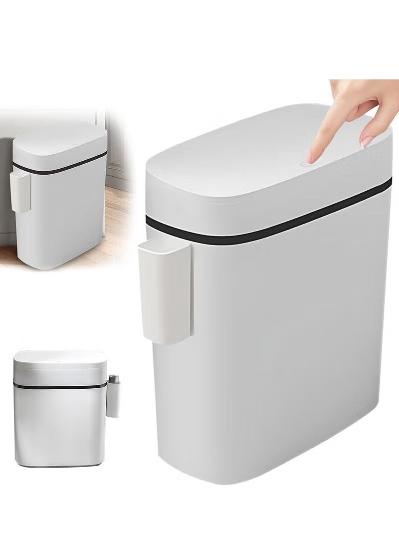 Generic 14L Plastic Trash Can Garbage Waste Baskets Bin with Press Top Lid and Storage for Home Kitchen Office  - Image 2