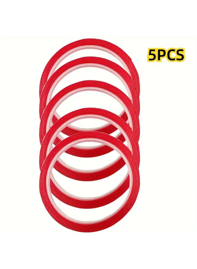 Red 5 Pack Strong Acrylic Double Sided Tape High Temperature Resistant Adhesive For Wood Plastic Glass Metal - Image 1