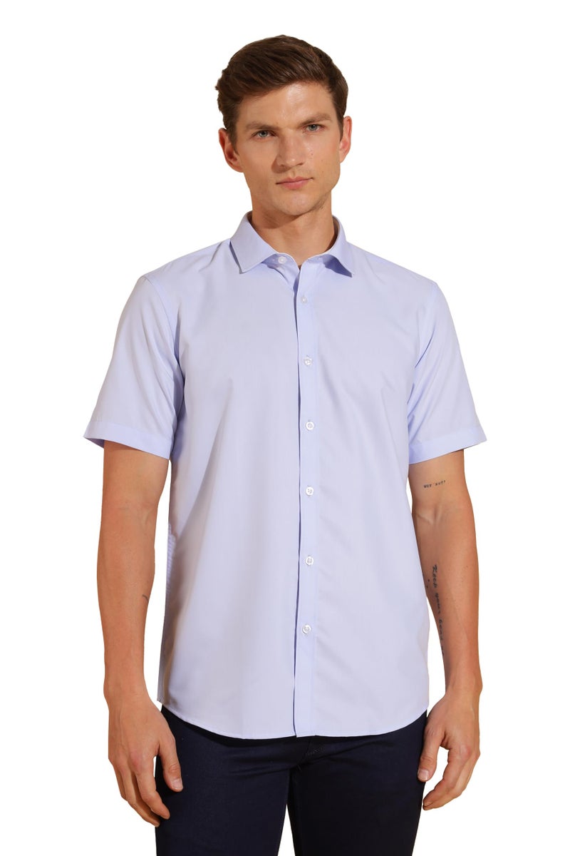 fyltr Shirts for Men || Half Slevee Shirt || Men Shirt (in, Alpha, L, Executive Blue) - Image 4