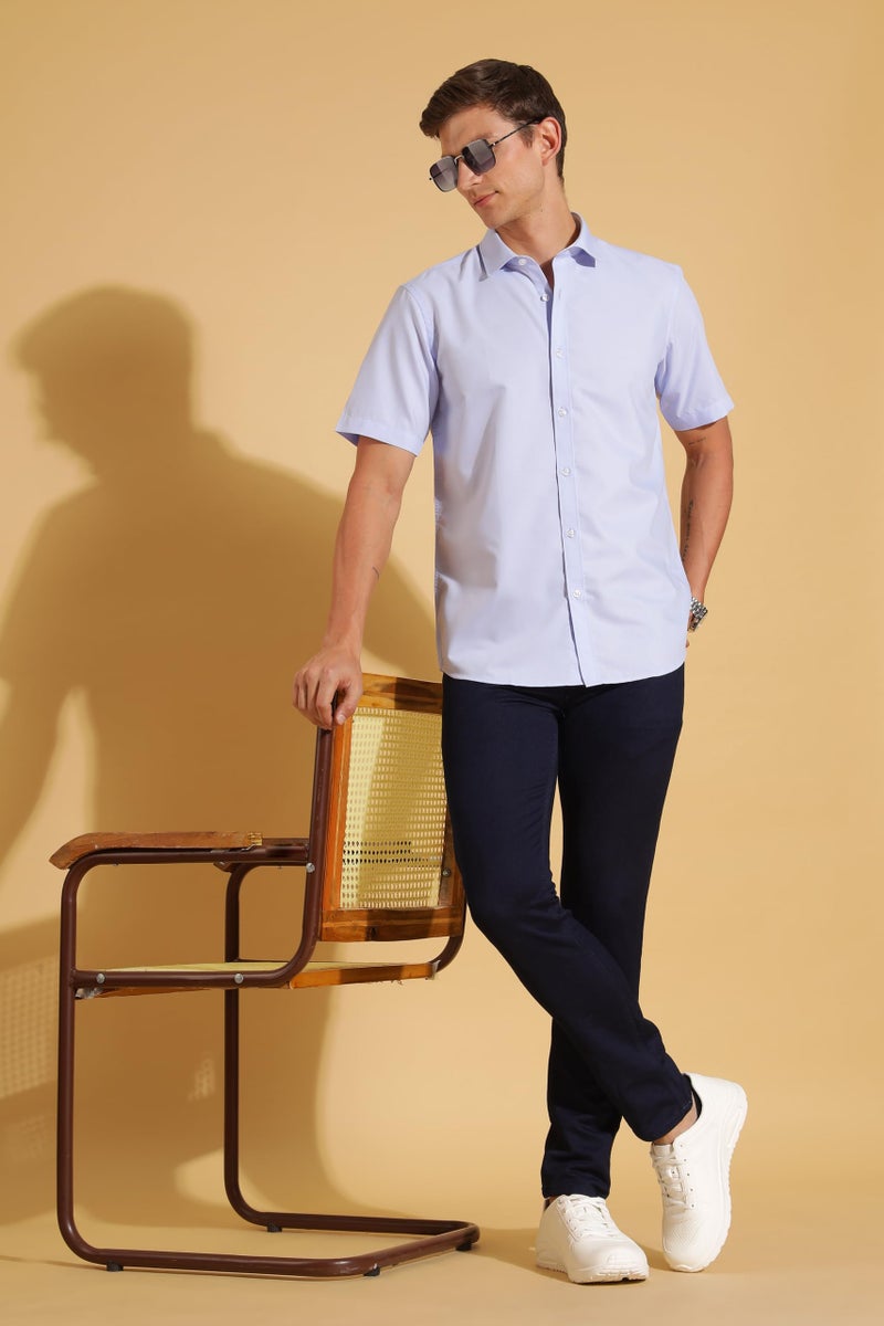 fyltr Shirts for Men || Half Slevee Shirt || Men Shirt (in, Alpha, L, Executive Blue) - Image 3