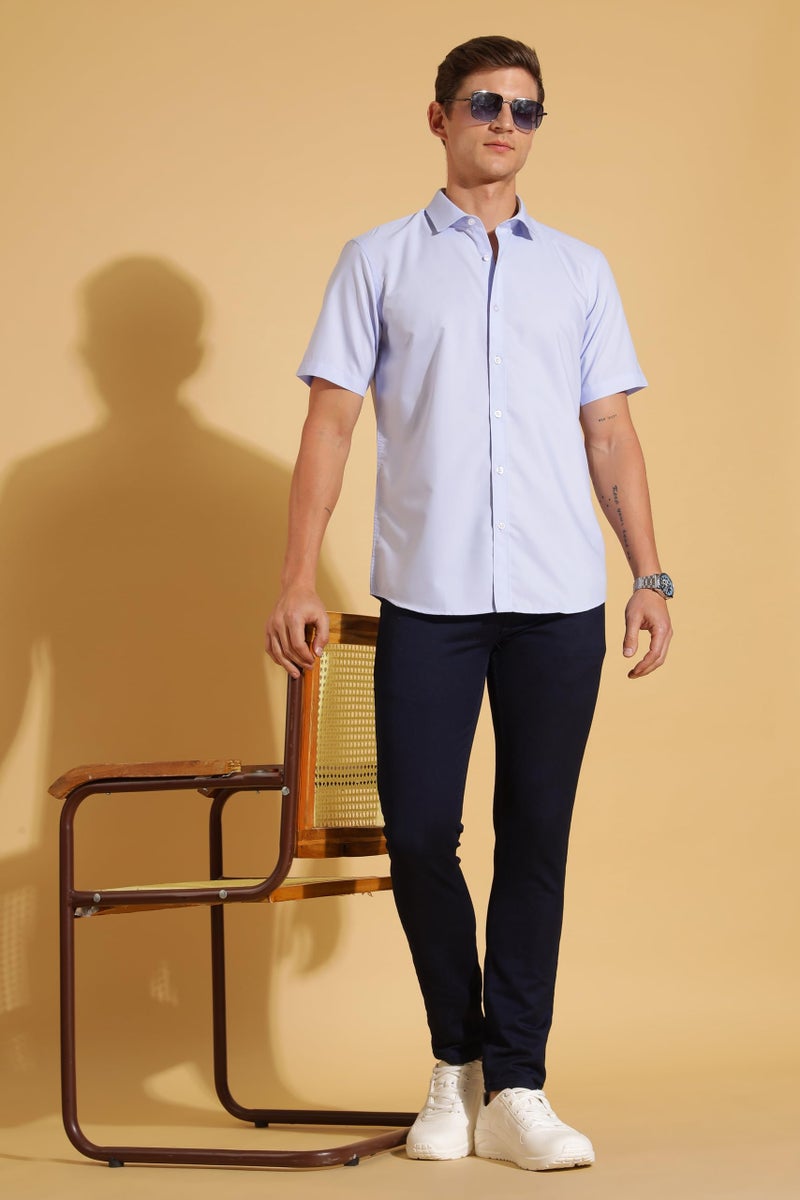 fyltr Shirts for Men || Half Slevee Shirt || Men Shirt (in, Alpha, L, Executive Blue) - Image 2