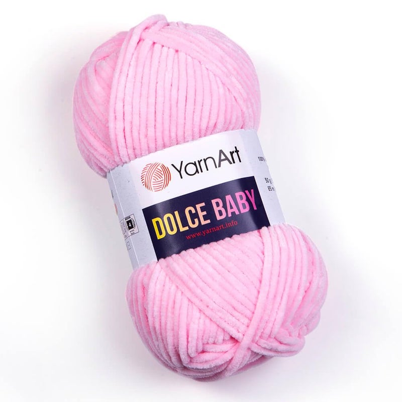 YarnArt Dolce Baby Yarn Blanket by Yarnart  Soft Chenille Velvet Medium Thickness 50 Gram 176 Oz 93 Yards 750