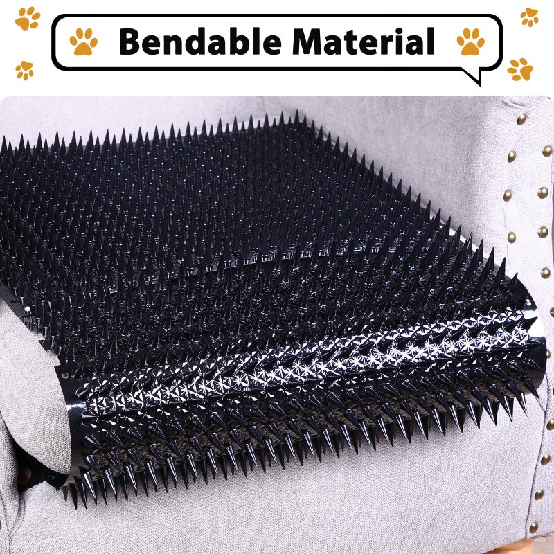 Nuanchu 16 Pack Cat Repellent Outdoor Mat Cats Dogs Plastic Bendable Spiked Deterrent Training Repellent PET Mats with Spikes for Indoor Outdoor Supplies, 18.3 Square Feet, 16 x 13 Inch(Black) - Image 5