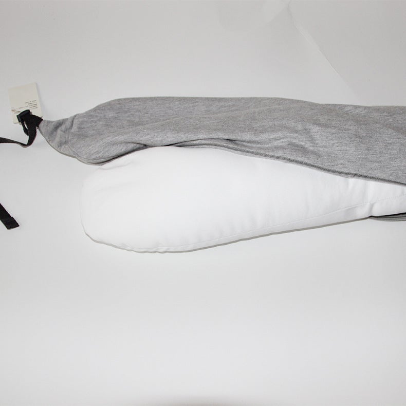 U-Shaped Pillow Travel Neck Airplane Nap Pillow Unprinted Hooded Craftsman'S Double-Button Eye-Covering Cotton Cervical Pillow With Logo - Image 4