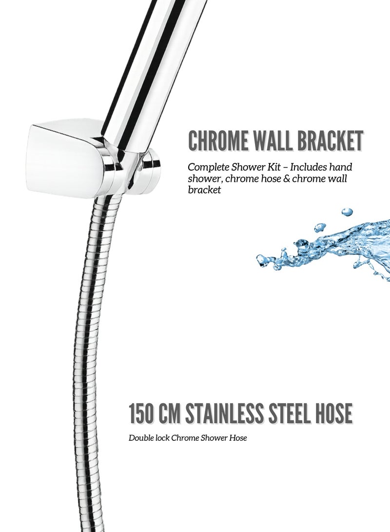 MAAT Chromax Hand Shower Set | Polished Chrome Finish | Premium Turkish Hand Shower | High-Pressure Spray | Sleek & Durable - Image 4