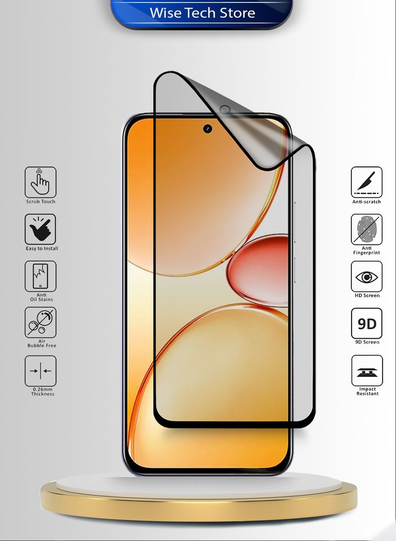 دبليو تيك واقي شاشة مرن مغطى بالكامل وناعم لهاتف Realme C85 5G 2025 Premium Nano Ceramic (MSCNMN) - شفاف/أسود - Image 2