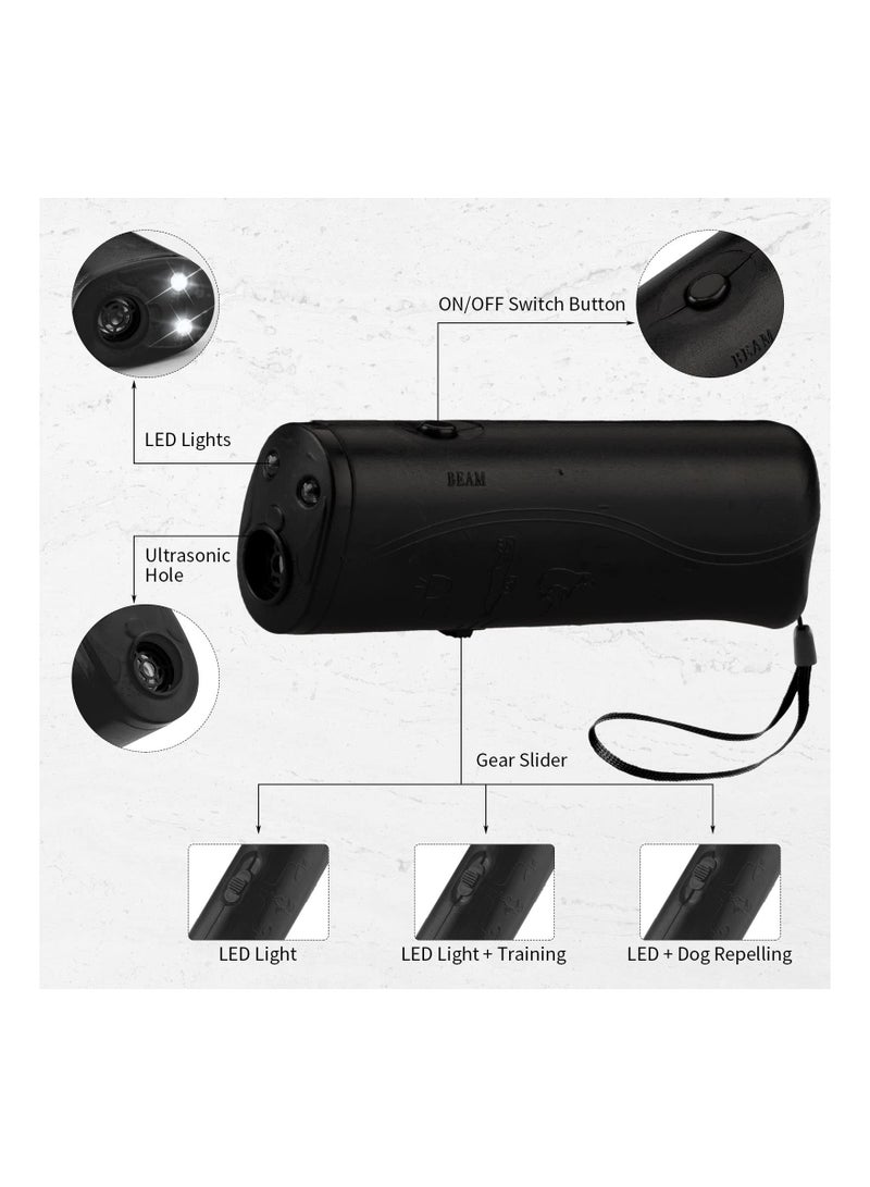 Excefore LED Ultrasonic Dog Trainer Device, 2 Pcs Handheld 3 in 1 Dog Training Device Dog Barking Control Devices with LED Flashlight for Dog Puppy Stop Barking Training Tool - Image 2