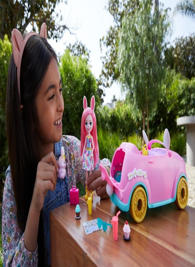 ENCHANTIMALS Mattel Enchantimals Bunnymobile Car (10.2-in) 10-Piece Set with Doll, Bunny Figure, and Accessories, Great Toy for Kids Ages 3 and Up - Image 2