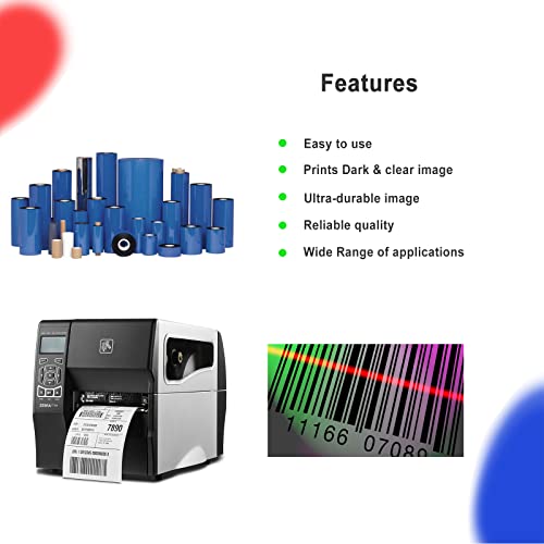 BEUYI (10 Rolls) 4.33'' x 984' Premium Resin Enhanced Wax Ribbon, 110mm x 300m Black Thermal Transfer Ribbon, Barcode Thermal Label Printer Ribbon, CSO-Ink Outside, 1'' Core for Zebra, TSC, GoDex, Citizen - Image 3