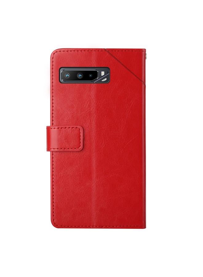 اس-توب جراب لهاتف Asus ROG Phone 3 مصنوع من الجلد بتصميم أفقي مع خياطة Y - Image 3